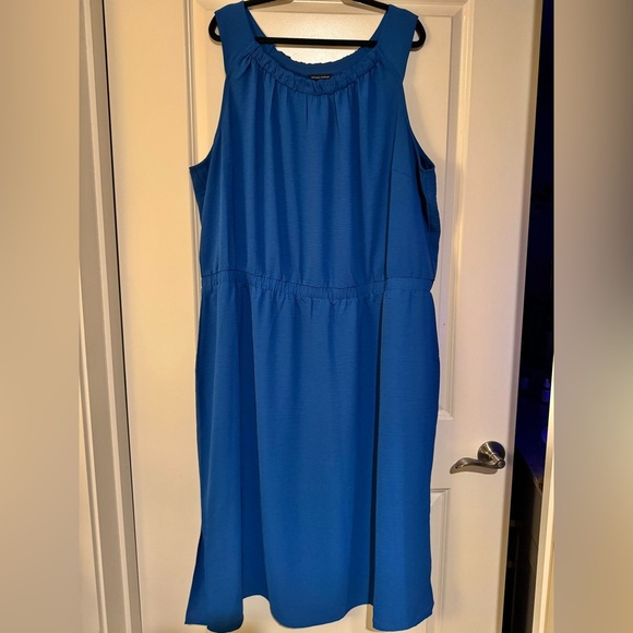 Universal Standard Isola Crepe Tank Midi Dress Blue Plus Size 4X 26/28 XL EUC - Picture 2 of 7